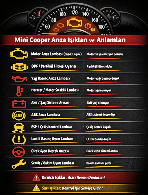 Mini Cooper Arıza Lambaları Ne Anlama Gelir?